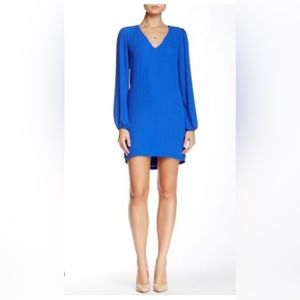 Eight Sixty Revolve Blue V-neck Long Sleeve Dress, XS